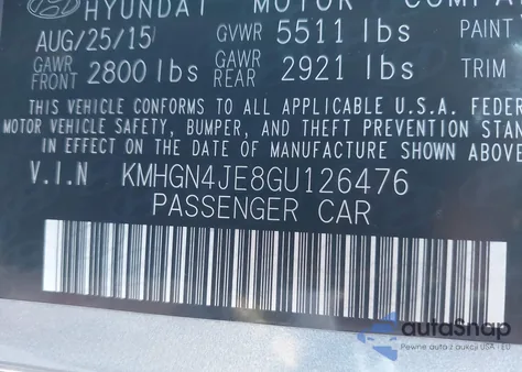 2016 Hyundai Genesis 3.8 из США, поврежденный, VIN KMHGN4JE8GU126476